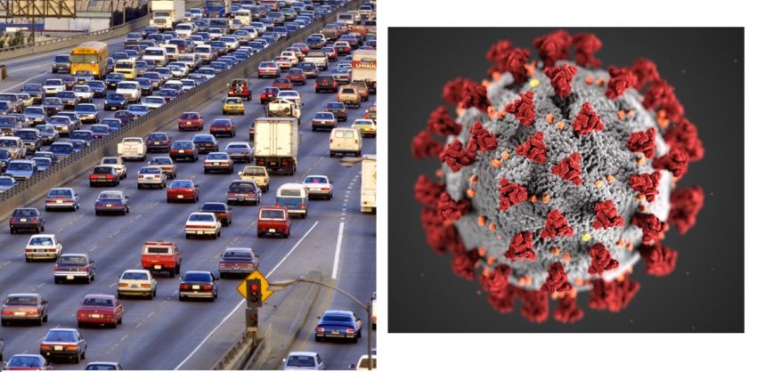 Traffic vs. Coronavirus: User vs. System Optimization